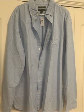 NWT Banana Republic XL Tall Men's Light Blue Button-Down Oxford Shirt